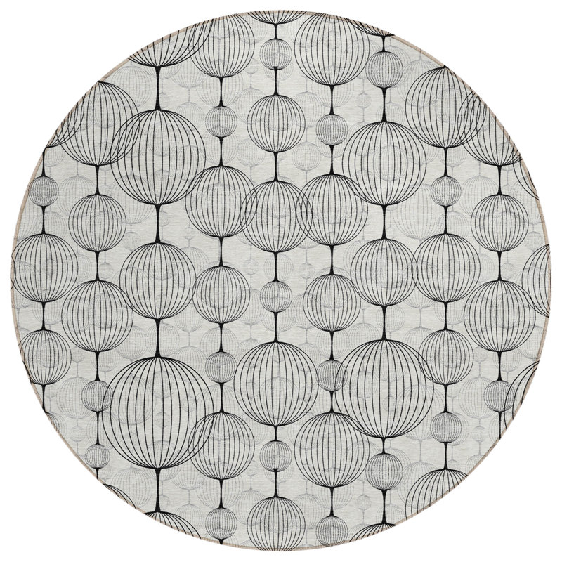 Mahaney Geometric Indoor Rug, Round 8'