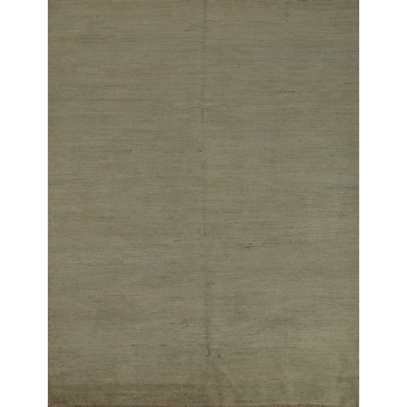 Green Solid Gabbeh Modern Rug 5x6