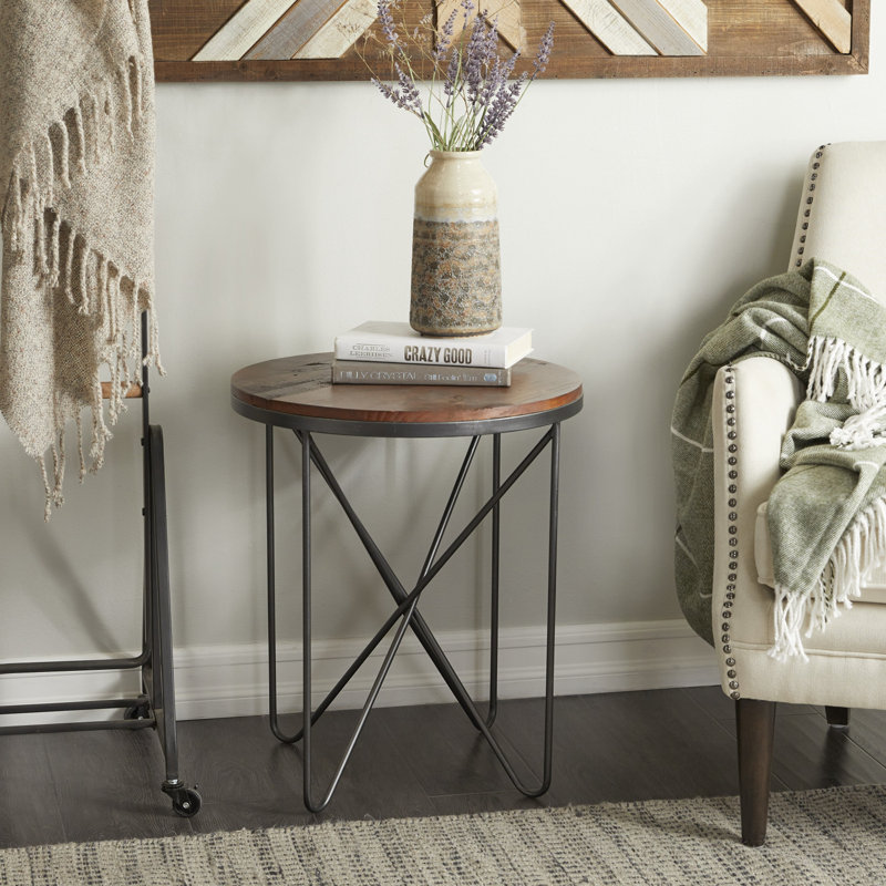 Solid Wood Top End Table