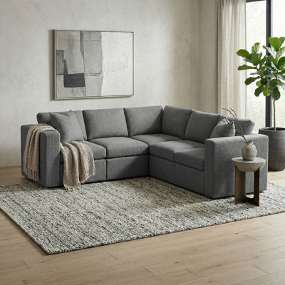 Lockheart 5 Piece L Shaped Square Arm Modular Upholstered Corner Sectional