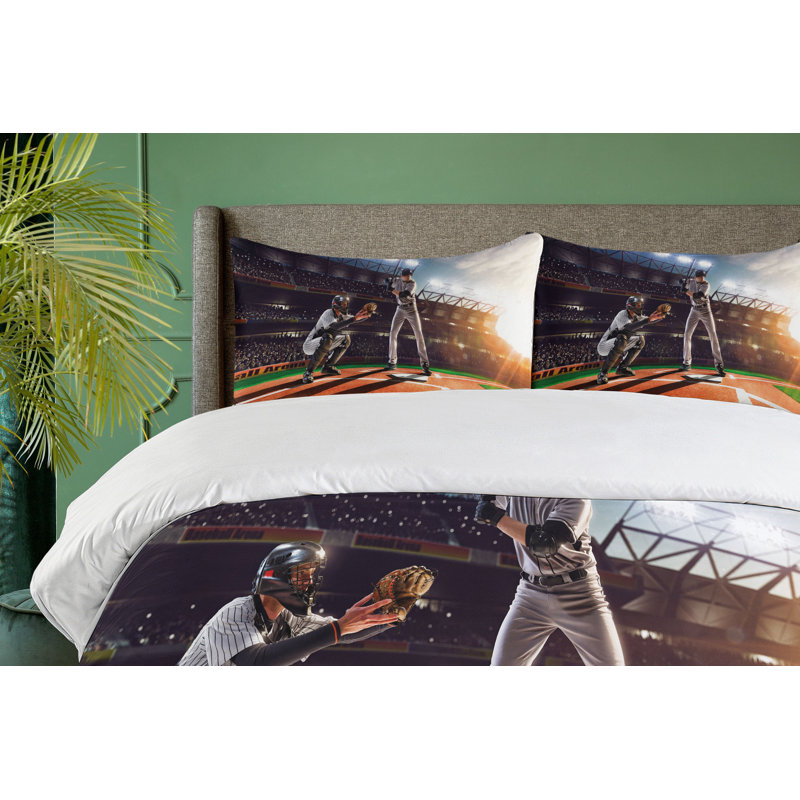 Ensemble de housse de couette à imprimé professionnel Pich Sports, Housse de couette simple + 1 taie décorative stan
