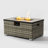 32" Propane Gas Fire Pit Table With Propane Tank Cover 2-Pieces, 50000 BTU Rectangular Steel Fire Pit With Beautiful Wicker Base For Outside Garden-1020365647