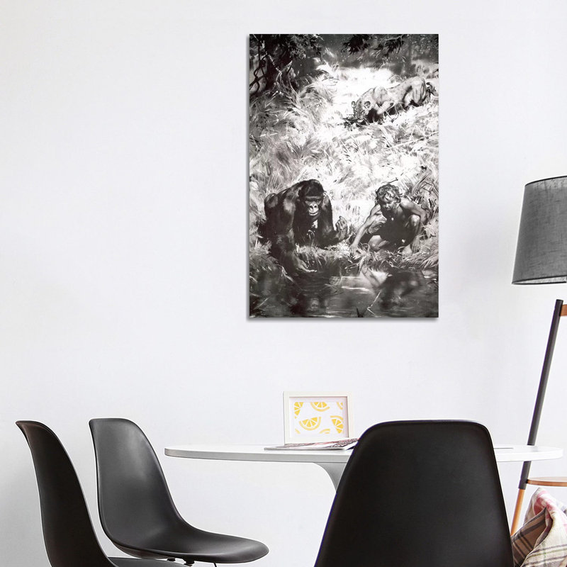 Tarzan Of The Apes, Chapter V by Zdeněk Burian - Wrapped Canvas Print, 101.6 cm H x 66.04 cm W x 3.175 cm D