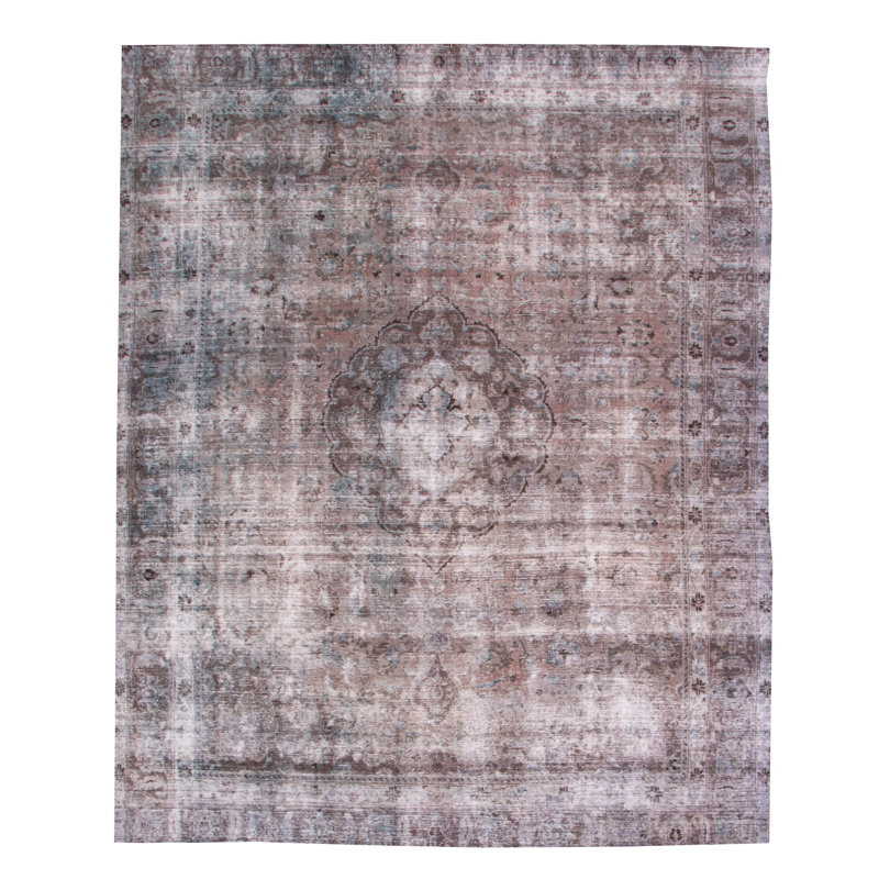 Tapis unique en laine noué à la main gris nouvel âge 8 pi 3 po x 10 pi 3 po Cira