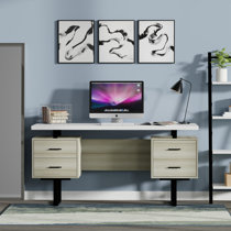 Ariebella Desk Wade Logan Color: Whitewash