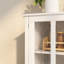 Buffet blanc avec surface - Buffet pour le salon ou la cuisine, avec poignée en forme de cloche