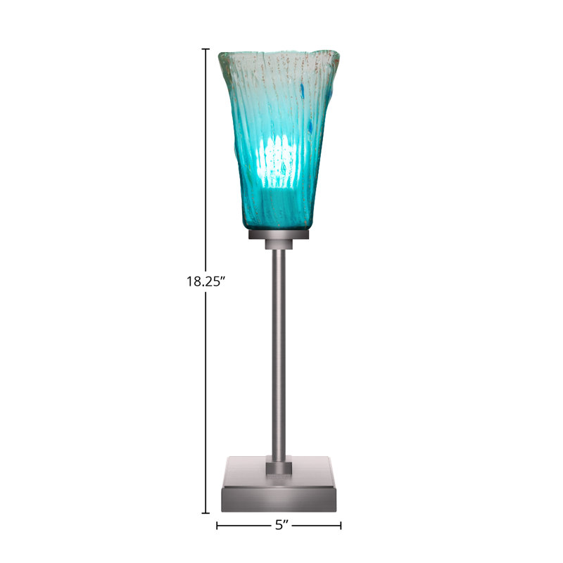 Lampe d'appoint avec verre 5 po Lannah, Graphite, Bleu