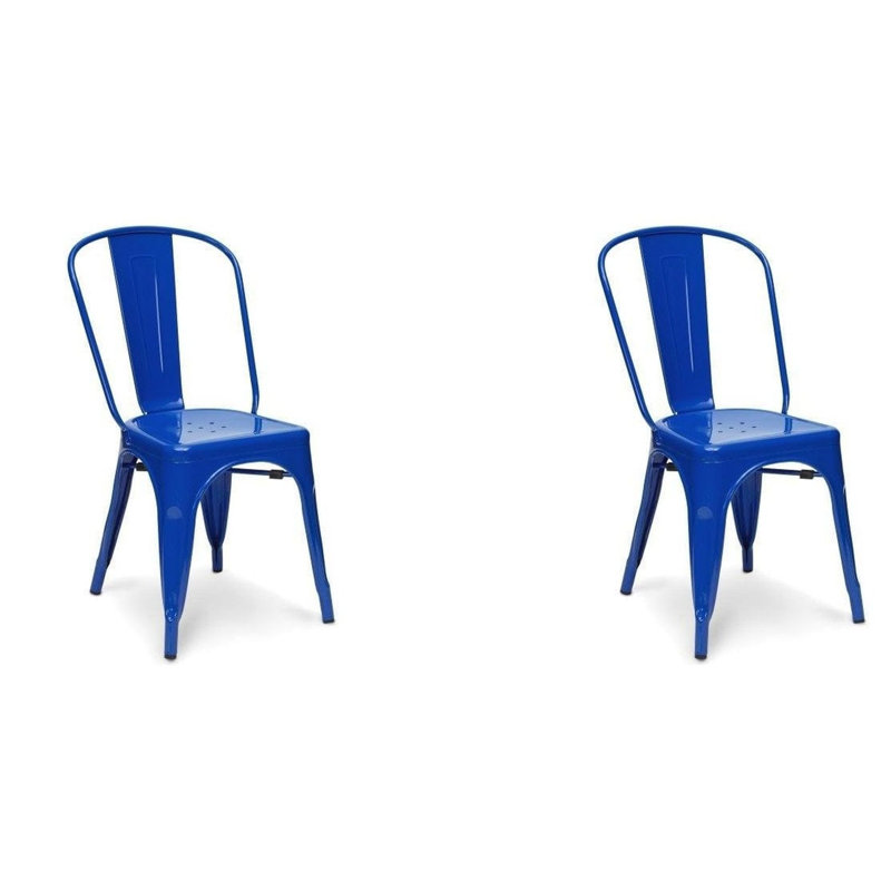Hakana Premium All-Weather Wicker Outdoor Dining Side Chair, Blue