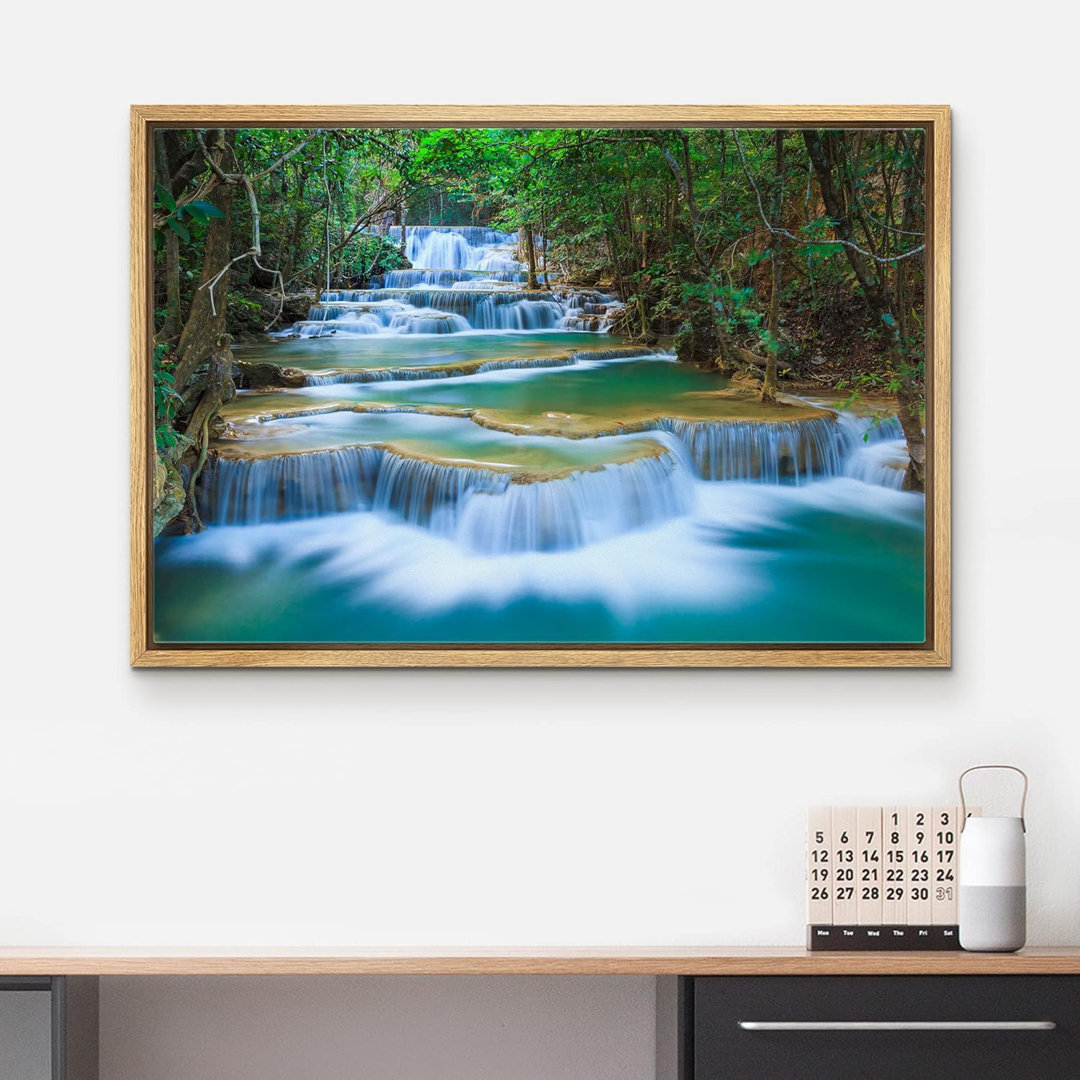 Lake River Landscape " Cascading Forest Waterfall " IDEA4WALL 