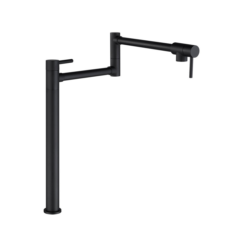 Robinet remplisseur de pot avec tige d'extension, Noir mat