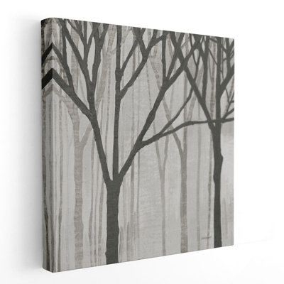 «Spring Trees Greystone III Black and White», reproduction d'art sur toile