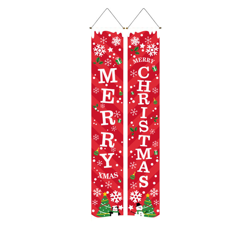 Kbndieu Christmas Couplet Door Curtain Custom Party Decoration Door Cover Christmas Flag Background Cloth