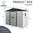 8ft X 4ft Metal Outdoor Shed For Backyard, Patio, Lawn. White And Black. Strong Build. Tilted Roof & Lockable Door. With Foundation 8x4 Ft Shed. Practical. Includes Additions-117994349