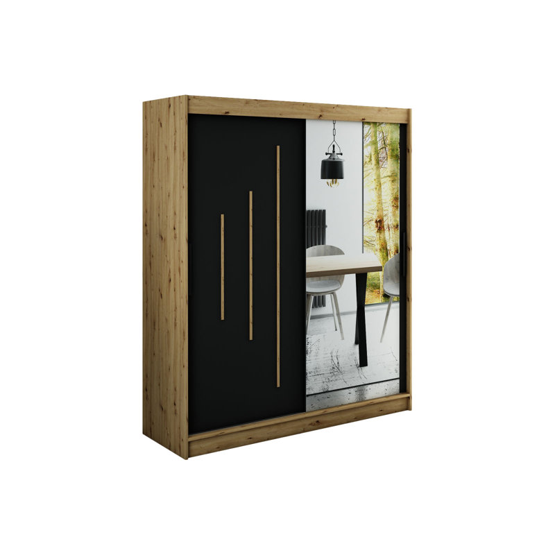 Lim 2 Door Manufactured Wood Wardrobe, 200 H x 180 W x 62 D cm
