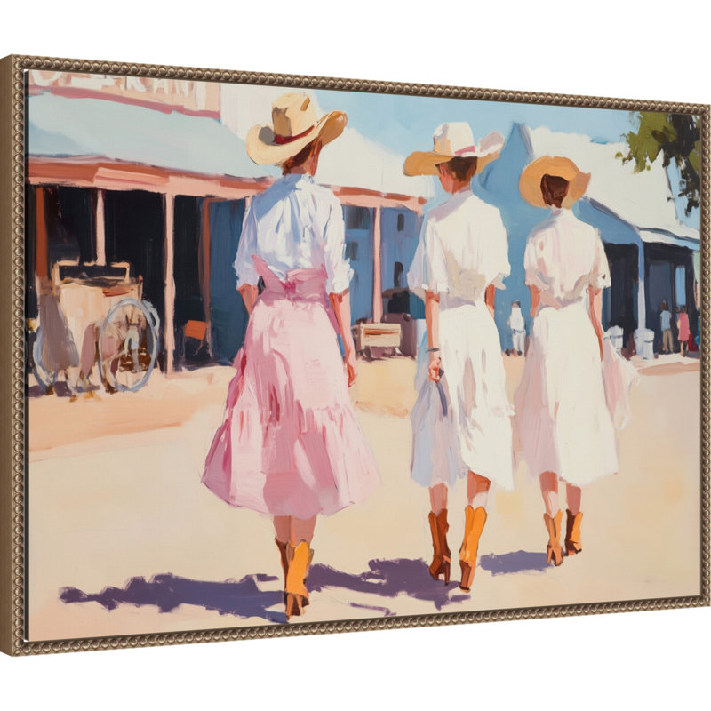 «Retro Western Lady» par Melloi, reproduction d'art sur toile encadrée