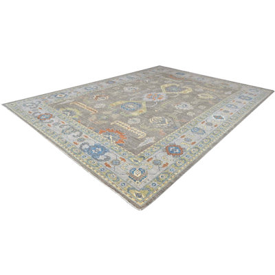 Oushak Collection, Transitional One-of-a-Kind Rectangle 10'1" x 13'10" Hand Knotted Area Rug