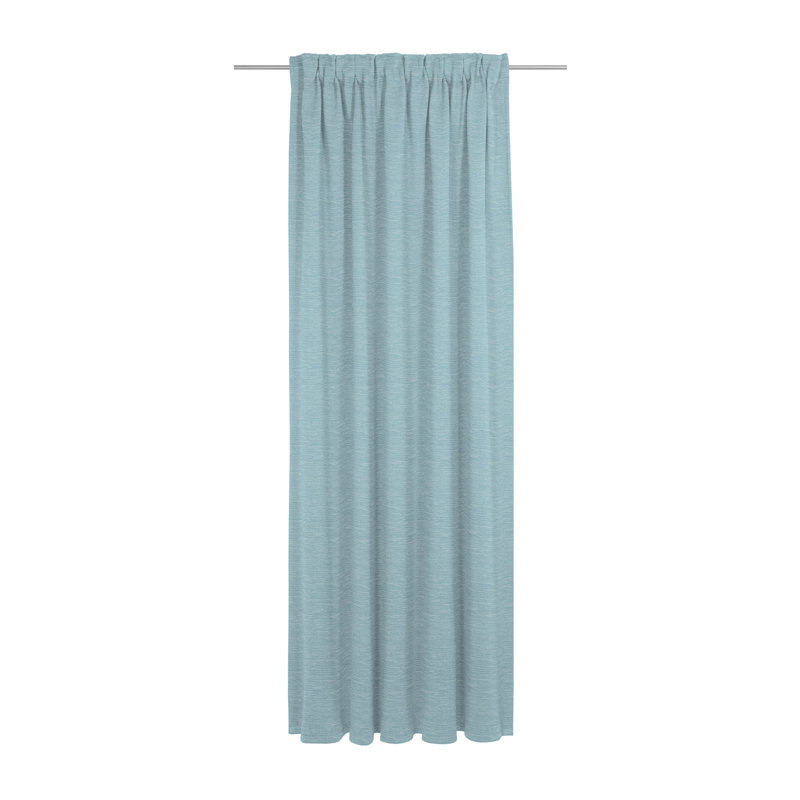 Polyacrylic Opaque Pinch Pleat Curtain Panel, 132cm Width x 405cm Drop, Light blue