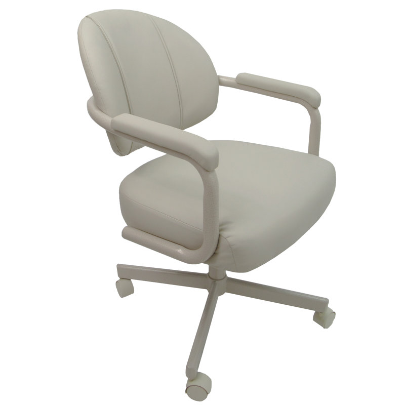 18'' H Upholstered Armchair, Ocean Beige - Vinyl, Beige