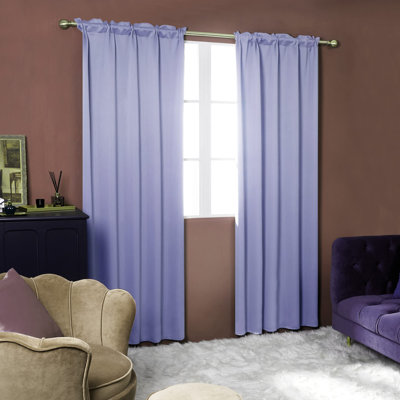 Rod Pocket Thermal Insulated Room Darkening Window Curtain Panels (Set of 2)