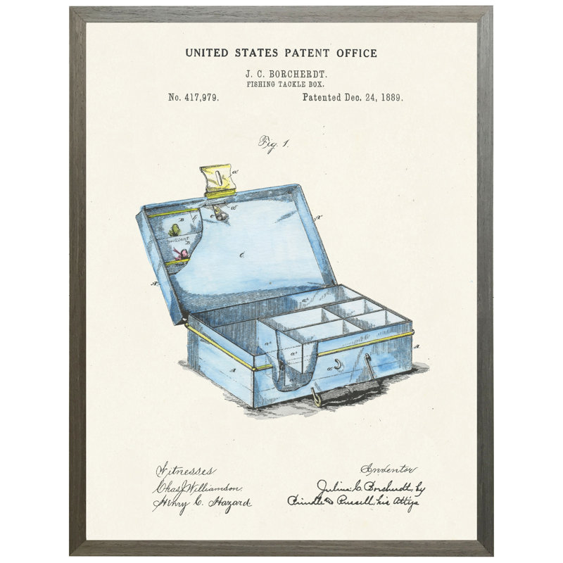 Tackle Box Patent in Grey Frame