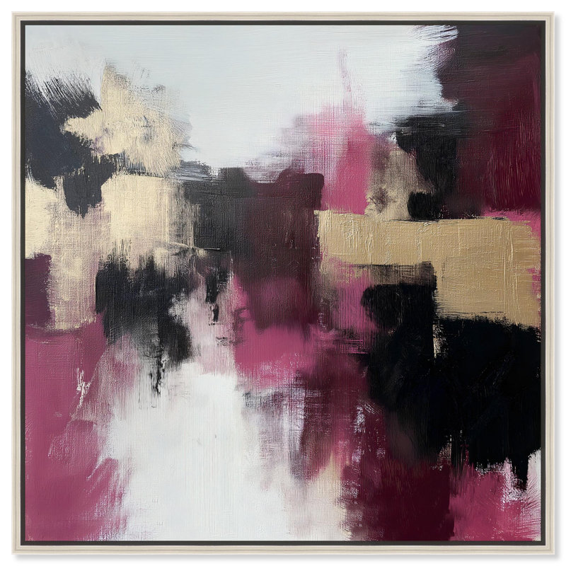 Art Remedy abstrait avec toile dorée, H 13 po x l 13 po, Encadrement argenté