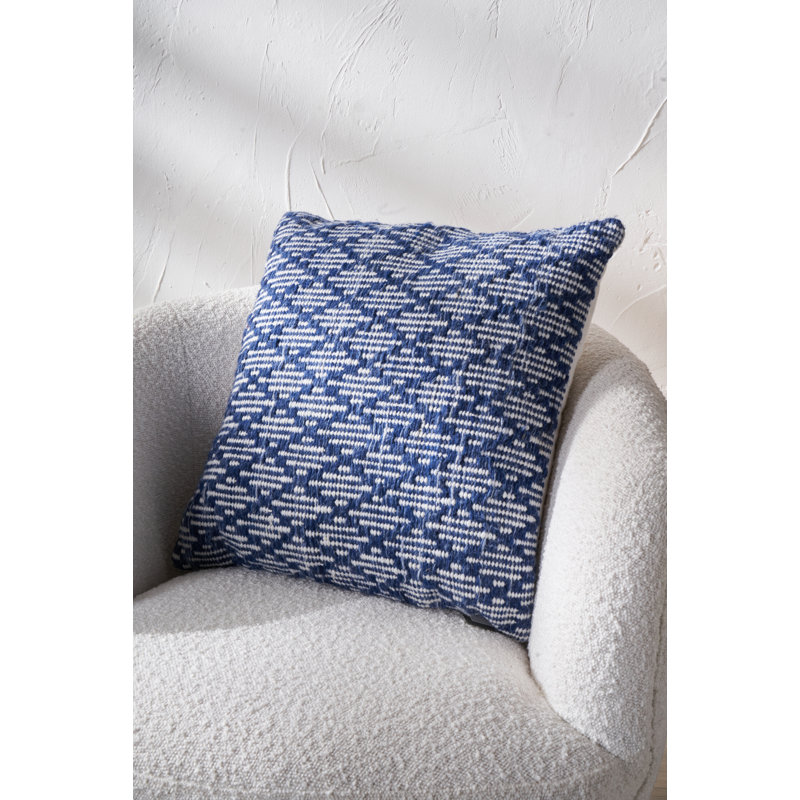 Indoor / Outdoor Ikat Square Cushion, Blue