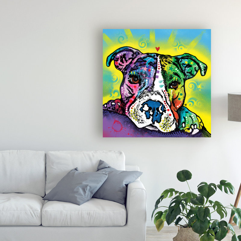 « the babyy bull », reproduction d’impression sur toile tendue, H 14 po x l 14 po x P 2 po