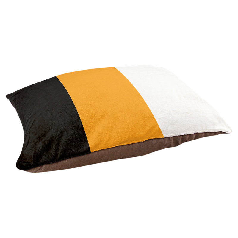Coussin Designer, Moyen (L 18 po x l 28 po), Noir, jaune, blanc