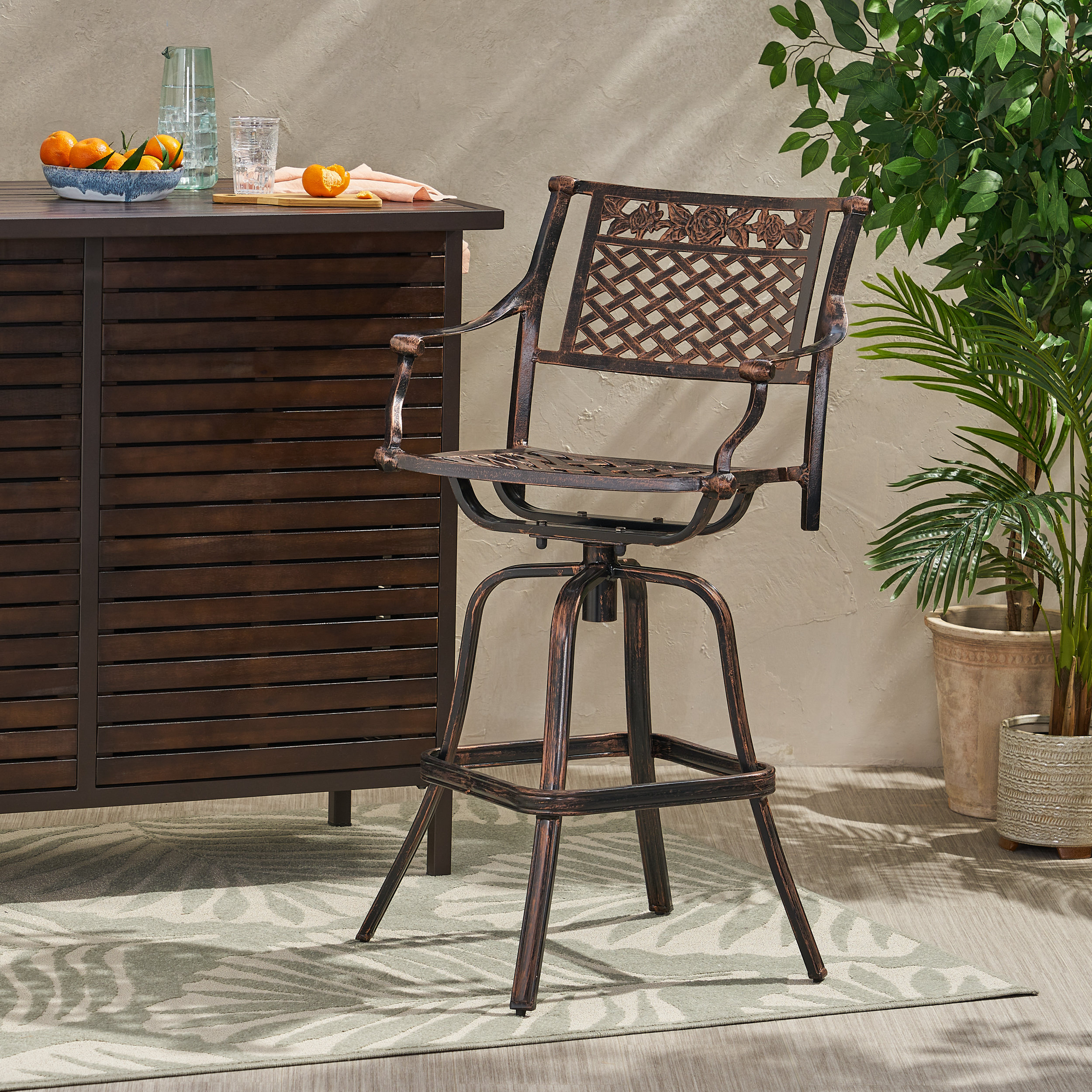 Fleur De Lis Living Terell Metal Outdoor 29.5'' Bar Stool & Reviews
