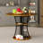 Round Wood Top Metal Base Dining Table-368476529