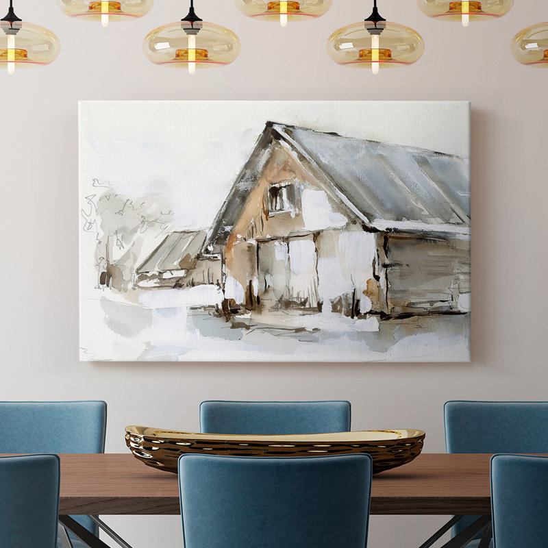 Grange dilapidée I - galerie Cavas, H 40 po x l 60 po