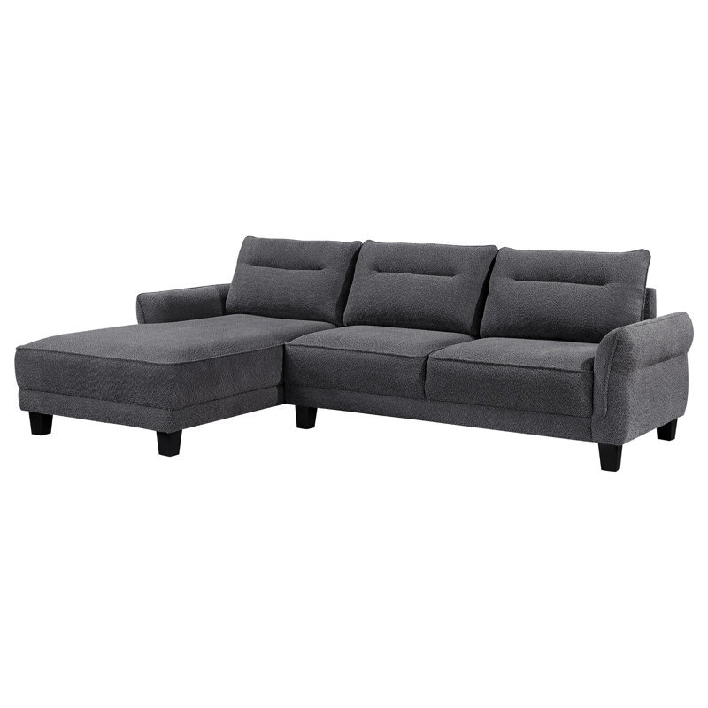 Canapé modulaire à accoudoirs courbés Shalinda, Polyester gris