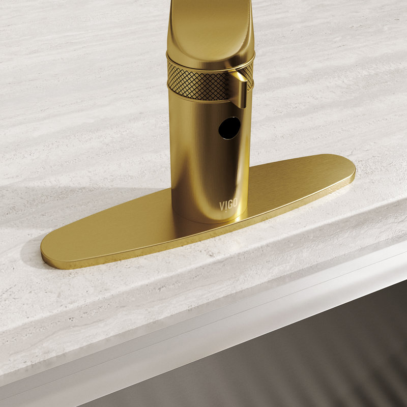 Plaque de protection pour robinet d'évier de cuisine 10 po pour 1 ou 3 trous en or brossé mat, Or mat
