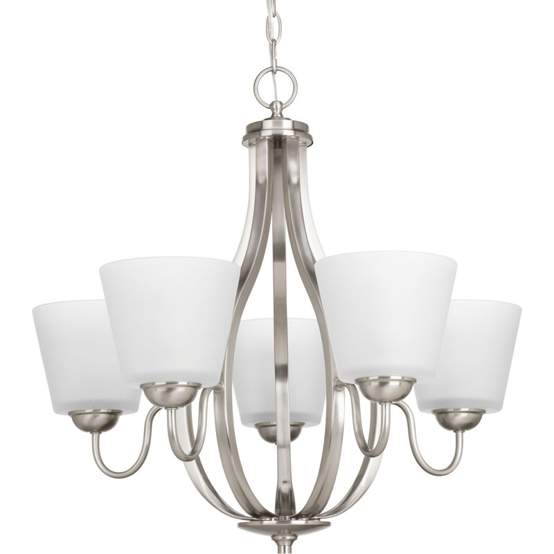 Lustre empire à 5 lumières Kenery, Nickel brossé