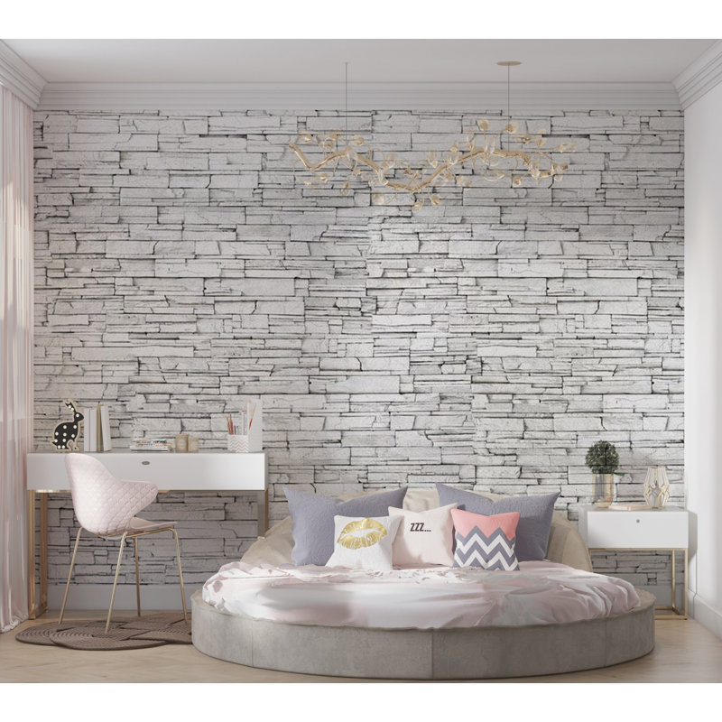 Murale brique blanche Tsolag, L 2,25 po x l 39 po