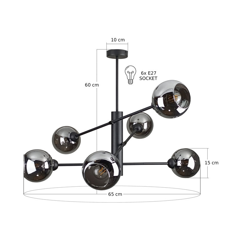 Illumo 6-light Flush Mount, Black