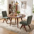 Turfed Linen Upholstered Dining Chair Armless Parsons Side Chair With Solid Wood Legs-2011791572