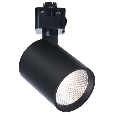8 Watt LED Track Head 2700K/3000K/3500K/4000K/5000K CCT Selectable Dim to Warm J Style 48 Degree Beam Angle 120 Volt Black Round