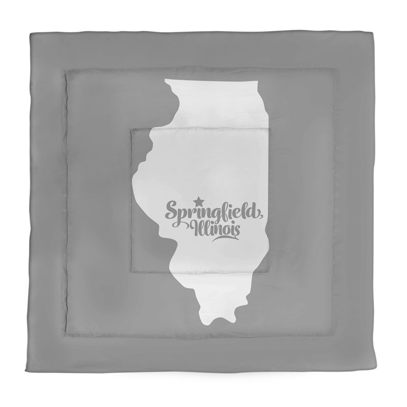 Illinois Percale Comforter, Queen Comforter, Gray
