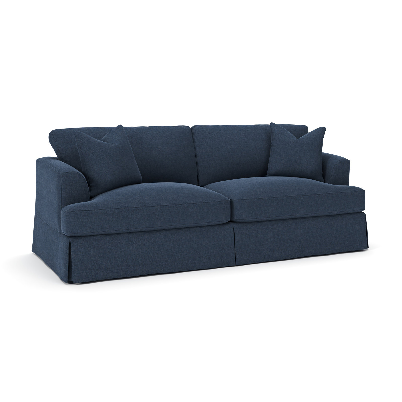 Lucia 92.5'' Upholstered Sofa, Drusky Navy Sustain® Basketweave