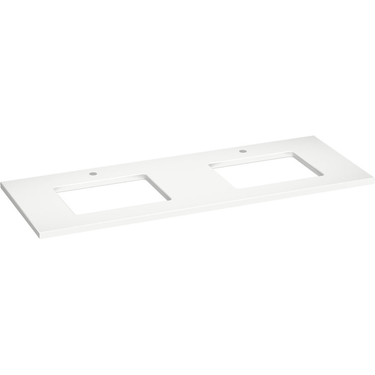 Silestone Quartz 61-In Vanity Top With Double Rectangle Cutouts