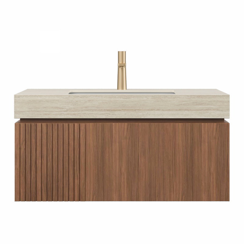 Spacious Durable Travertine-pattern Ceramic Set Ideal For Elegant Bathrooms