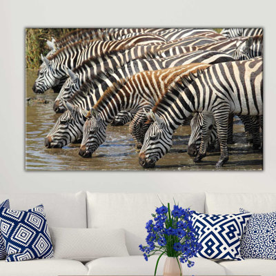" Drinking Zebras "