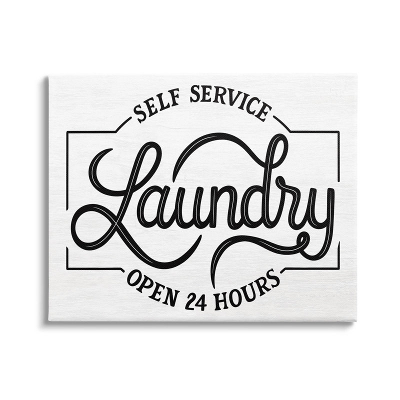 " Self Service Laundry Open Sign " by Jalynn Heerdt, 16" H x 20" W x 1.5" D