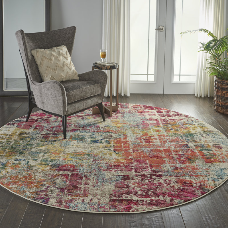 Westford Abstract Area Rug, Round 122cm
