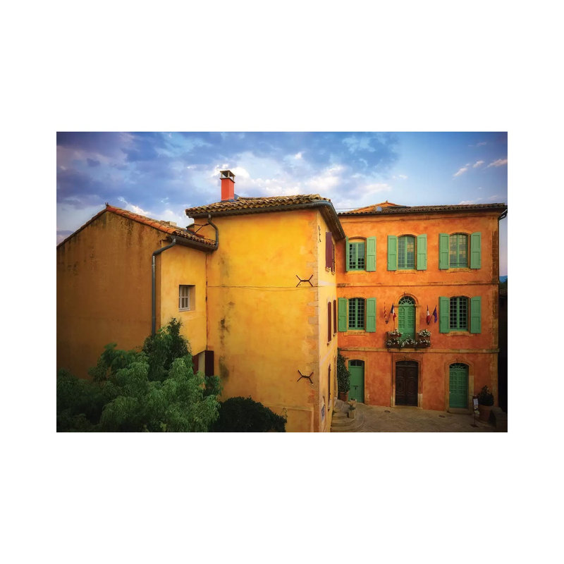 France, Roussillon. Painted House In Village. by Jaynes Gallery - Wrapped Canvas Print, 66.04 cm H x 45.72 cm W