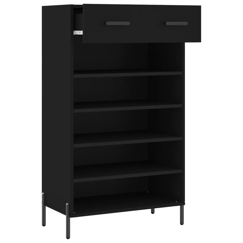 Manoah 10 Pair Shoe Storage Cabinet, Black