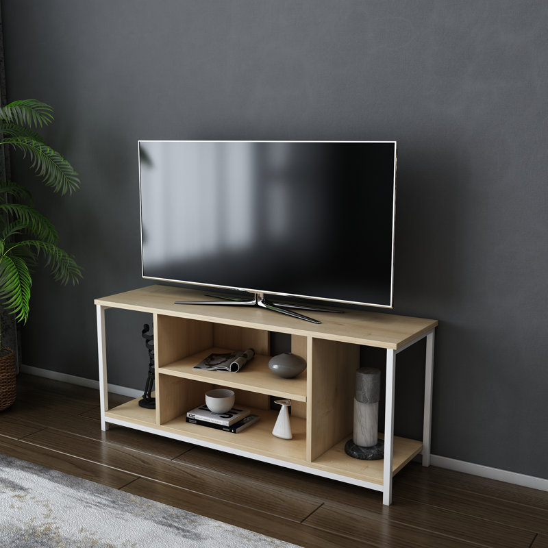 Rina TV Stand for TVs up to 50", White/Oak