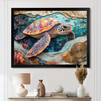 Corra Aquarium Turtle Coral Sanctuary V - Tortue, art mural