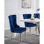 2 pièces de fauteuils à oreilles en flanelle bleue - Bouton avec pieds et détails attrayants pour des ornements captivants dans la salle à manger-132995261